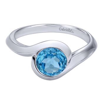 Swiss Blue Topaz Fashion Ladie's Ring In Silver 925 LR50227SVJBT
