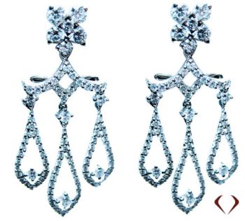 2.94CT Round Cut Diamond Earrings in 18KT White Gold/IDJ11245