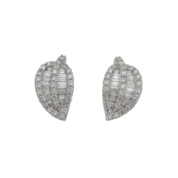 1.25CT Diamond Hanging Earrings F SI1 18K White Gold - IDJ011580
