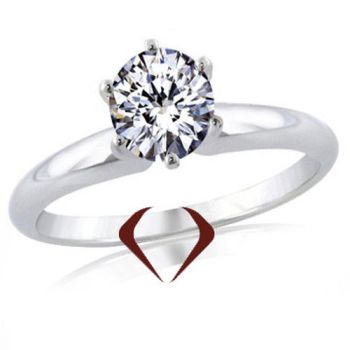 1.21CT Round Ideal Cut Diamond Solitaire Ring I SI2 14K White Gold -IDJ011734