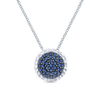 Necklace
 925 Silver And Sapphire Fashion /NK5379SVJSB-IGCD