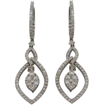 18KT White Gold Diamond Earrings /IDJ12158