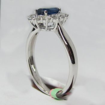 1.40CTW Blue Sapphire And Diamond Fashion Ring In 18K White Gold /IDJ14767