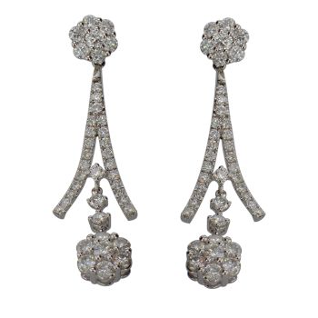1.58CT Diamond Drop Earrings In 18K White Gold/IDJ15312