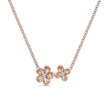 0.05 ct - Necklace
 14k Pink Gold Diamond Fashion /NK4749K45JJ-IGCD