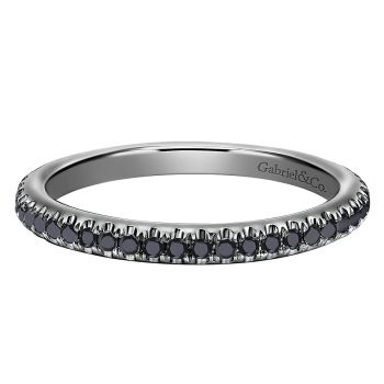 0.32 ct - Ladies' Ring
 14k W W/black Rhodium Black Diamond Stackable /LR4885B4JBD-IGCD