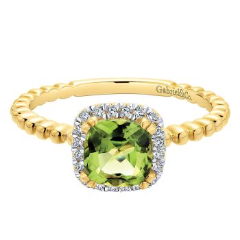 0.10 ct - Ladies' Ring
 14k Yellow Gold Diamond Peridot Stackable /LR50890Y45PE-IGCD