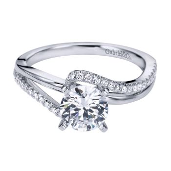14K White Gold 0.20 ct Diamond Bypass Engagement Ring Setting ER6974W44JJ
