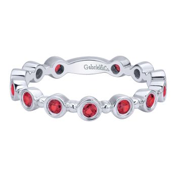 0.48 - Ladies' Ring
 14k White Gold And Ruby Stackable /LR4584W4JRA-IGCD