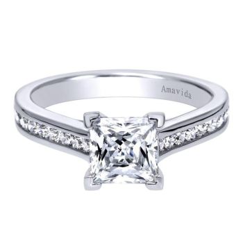 Gabriel & Co 18K White Gold 0.30 ct Diamond Straight Engagement Ring Setting ER8083W83JJ