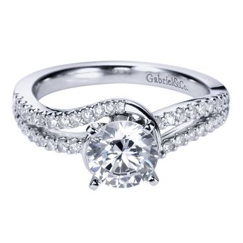 0.3 ct - Diamond Engagement Ring Set in 14K White Gold Diamond Bypass /ER6681W44JJ-IGCD
