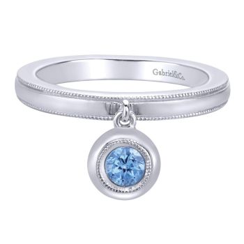 Swiss Blue Topaz Fashion Ladie's Ring In Silver 925 LR5879-5SVJBT
