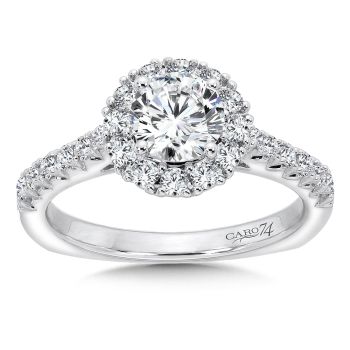 Classic Elegance Collection Halo Engagement Ring in 14K White Gold (0.51ct. tw.) /CR414W