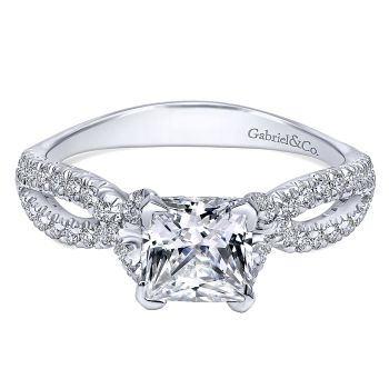 0.32 ct - Diamond Engagement Ring Set in 14k White Gold Criss Cross /ER11887S4W44JJ-IGCD