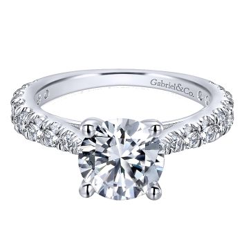 0.81 ct - Diamond Engagement Ring Set in 14k White Gold Straight Setting /ER12293R6W44JJ-IGCD