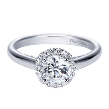 14K White Gold 0.10 ct Diamond Criss Cross Engagement Ring Setting ER7815W44JJ