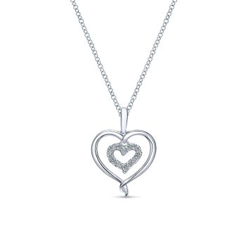 0.08 ct - Necklace
 925 Silver Diamond Heart /NK4084SV5JJ-IGCD