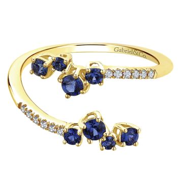 0.06 ct - Ladies' Ring
 14k Yellow Gold Diamond And Sapphire Fashion /LR51037Y45SA-IGCD
