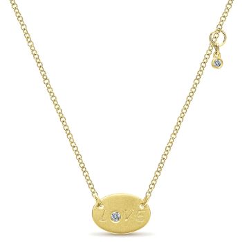 0.03 ct - Necklace
 14k Yellow Gold Diamond Fashion /NK4621Y45JJ-IGCD
