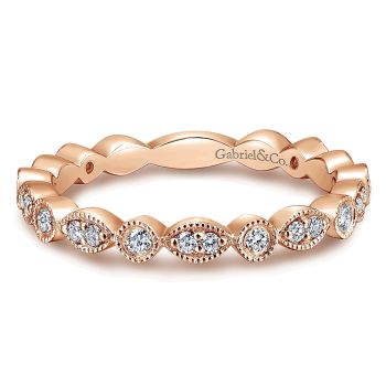 0.25 ct - Ladies' Ring
 14k Pink Gold Diamond Stackable /LR5701K45JJ-IGCD