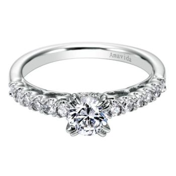 Gabriel & Co 18K White Gold 0.33 ct Diamond Straight Engagement Ring Setting ER6164W83JJ