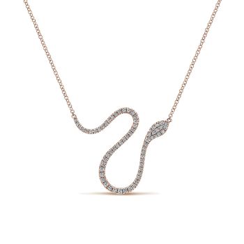 0.40 ct - Necklace
 14k Pink Gold Diamond Bar /NK4883K45JJ-IGCD