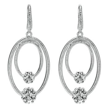 925 Silver Drop Earrings EG11539SVJJJ