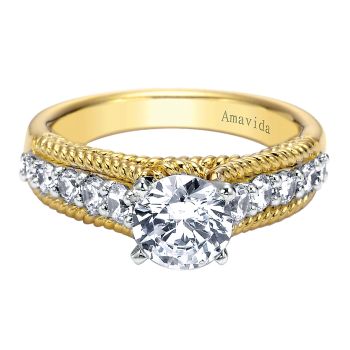 0.51 ct - Diamond Engagement Ring Set in 18k White Gold - Straight Setting /ER3998W83JJ-IGCD