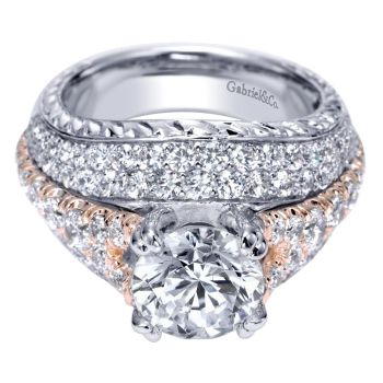 18KT two tones engagement ring 