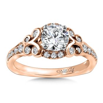 Diamond Engagement Ring Mounting in 14K Rose Gold with Platinum Head (.33 ct. tw.) /CR823P