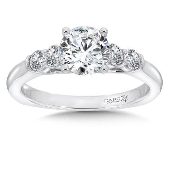 Engagement Ring With Side Stones in 14K White Gold with Platinum Head (0.38ct. tw.) /CR614W
