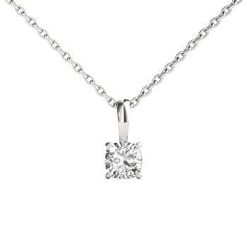 0.30ct Cushion Diamond Solitaire Pendant with 18 inch Lobster claw chain | FG-VS 18K Gold