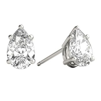 0.80ct Pear Shape Diamond Studs Earrings set in 18K Gold | HI-VS | ID-DS-FG80-PE