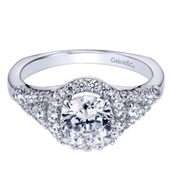 14K White Gold 0.37 ct Diamond Criss Cross Engagement Ring Setting ER4179W44JJ