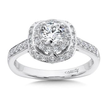 Halo Engagement Ring in 14K White Gold with Platinum Head (0.39ct. tw.) /CR568W