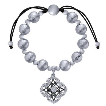 White Sapphire Beads Bracelet In Silver 925 TB3404SVJWS