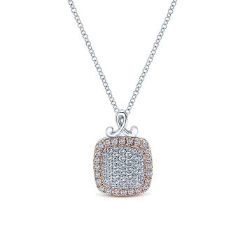 0.64 ct - Necklace
 14k White/pink Gold Diamond Fashion /NK3074T45JJ-IGCD