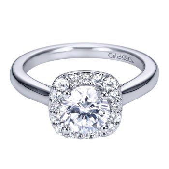 14K White Gold 0.29 ct Diamond Criss Cross Engagement Ring Setting ER6873W44JJ