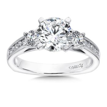 3 Stone Engagement Ring in 14K White Gold with Platinum Head (0.54ct. tw.) /CR70W