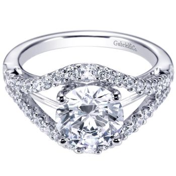 14K White Gold 0.80 ct Diamond Split Shank Engagement Ring Setting ER6271W44JJ