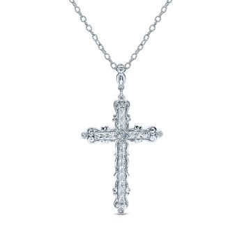 0.12 ct - Necklace
 925 Silver Diamond Cross /NK3556SV5JJ-IGCD