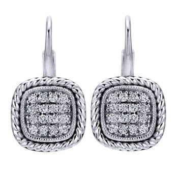 14k White Gold Diamond Leverback Earrings 0.22 ct EG12470W45JJ