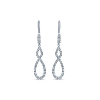 0.52 ct - Earrings
 14k White Gold Diamond Drop /EG12194W45JJ-IGCD