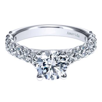 1.00 ct - Diamond Engagement Ring Set in 18k White Gold - Straight Setting /ER11441R4W83JJ-IGCD