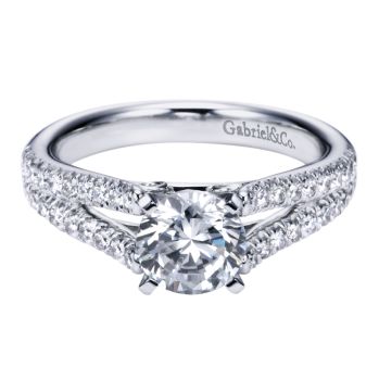 14K White Gold 0.40 ct Diamond Split Shank Engagement Ring Setting ER6666W44JJ