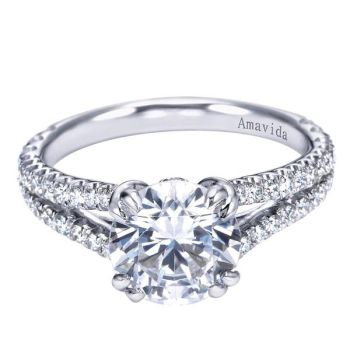 Gabriel & Co 18K White Gold 0.60 ct Diamond Split Shank Engagement Ring Setting ER7241W83JJ