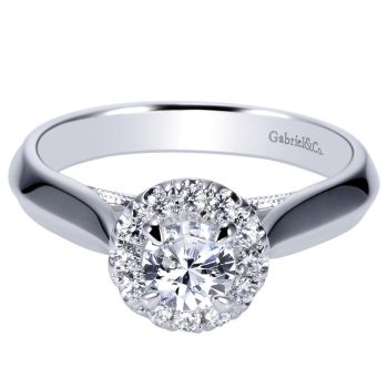 14K White Gold 0.15 ct Diamond Criss Cross Engagement Ring Setting ER8710W44JJ