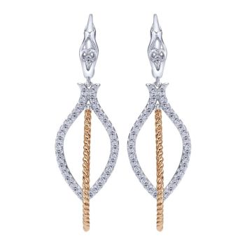 14k White/pink Gold Diamond Drop Earrings 0.45 ct EG12233T45JJ
