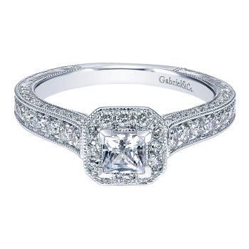 1.00 ct Pre-Set Engagement Ring
 14k White Gold Diamond Halo /ER910532W44JJ.CSD4-IGCD