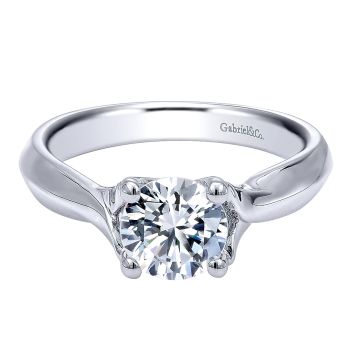 Engagement Ring Set in 14k White Gold Criss Cross /ER10182W4JJJ-IGCD